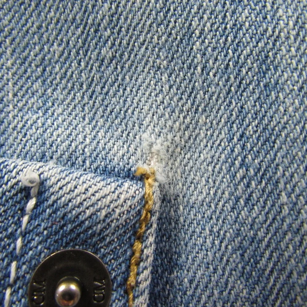 Centi-Meter Jeans Mens‎ 44x32 Light Wash Denim Jeans Embroidered Pockets